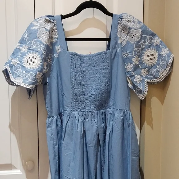 Nwt Xl Solitaire Blue and White Maxi Dress - Picture 9 of 15